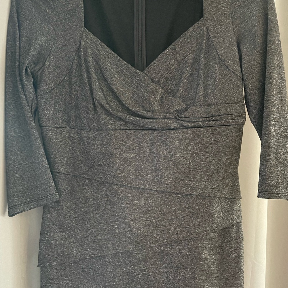 One size 10 White House black market dress. Grey, 3/4 sleeves.